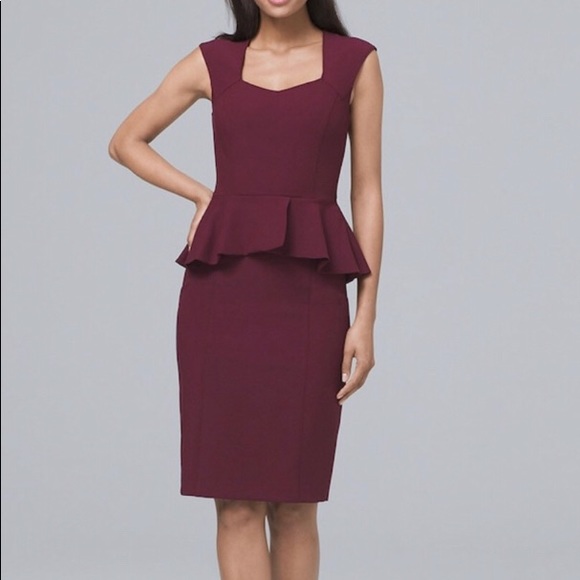 Burgundy peplum dress Clearance